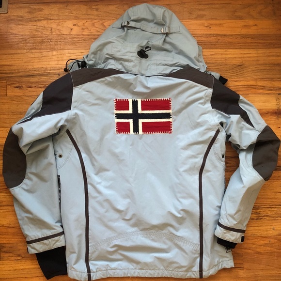 RARE Napapijri Hooded Ski Jacket Fleece Lined XL - Picture 3 of 8